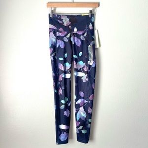NWT All In Motion Contour Power Waist High Rise 7/8 Floral Leggings Extra Small